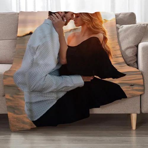 Miniatura 3 de Manta Personalizada para Novio y Novia con Fotos y Texto, Mantas Personalizadas para Parejas con Imágenes, Manta de Regalos de Boda Personalizados