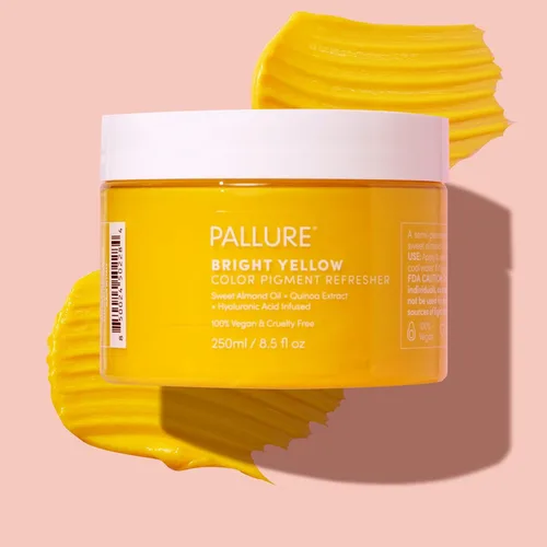 Miniatura 5 de Pallure Máscara refrescante de pigmento de color, acondicionador semipermanente para depósitos de color de cabello, 8.5 onzas, amarillo brillante