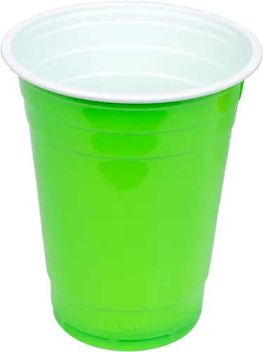 Miniatura 5 de Glad Paquete divertido de vasos de plástico en 4 colores: rosa, verde, azul y amarillo, vasos resistentes para fiesta en colores brillantes, ideales