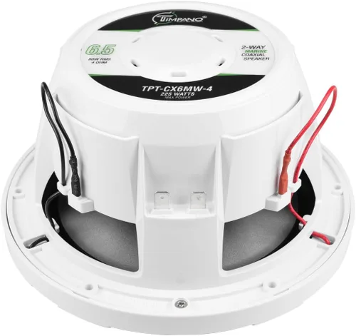 Miniatura 6 de Timpano 6.5 altavoces marinos de 450 vatios por par TPT-CX6MW-4 altavoces coaxiales impermeables de 2 vías, 1 par, blanco, resistentes a