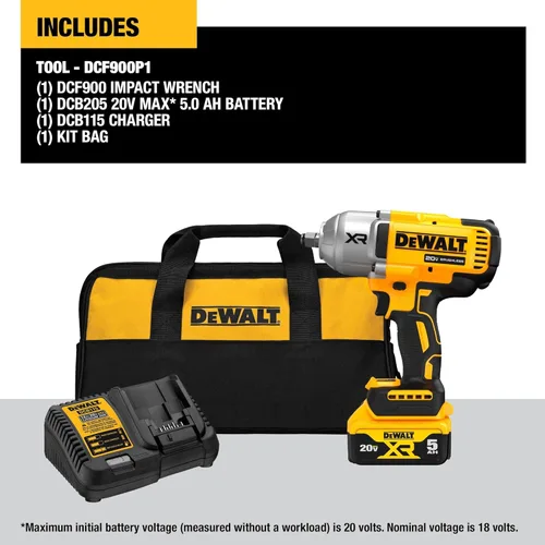 Miniatura 2 de DEWALT Llave de impacto inalámbrica de 20 V MAX con yunque de anillo de cerdo, pistola de impacto de alto par 1/2 sin escobillas, velocidad de 4