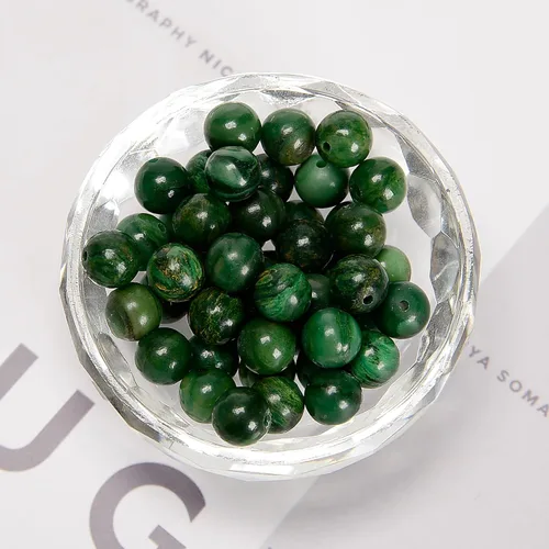 Miniatura 3 de 47 cuentas de jade esmeralda africana de 0.315 pulgadas (0.315 in), redondas naturales, sueltas, cuentas de piedra real, piedras preciosas genuinas