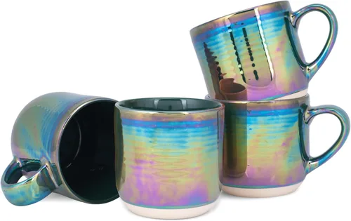 Miniatura 15 de Elanze Designs Taza de café de cerámica con esmalte reactivo brillante de gran tamaño, 500 ml, para uso diario en la cocina, de cerámica de grado
