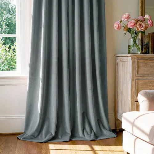 Miniatura 97 de StangH Cortinas de Terciopelo Verde Esmeralda de 96 Pulgadas - Cortinas Opacas de Terciopelo de Lujo Súper Suaves, Elegante Cobertura de Ventana