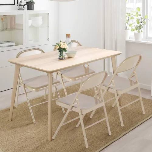 Miniatura 2 de VECELO Paquete de 8 sillas plegables con marco de metal, asiento de acero con triple soporte para oficina en casa, ahorro de espacio sin montaje