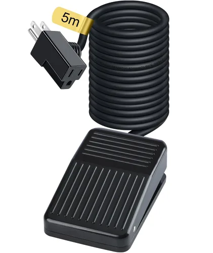 Miniatura 11 de Interruptor de pie de extensión de encendido/apagado de 1.8m/6 pies, interruptor en el medio del cable, enchufe polarizado de 2 puntas y enchufe