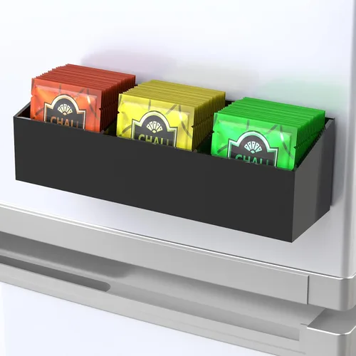 Miniatura 5 de NiHome Organizador magnético de bolsas de té para refrigerador, organizador de almacenamiento de bolsas de té acrílicas para refrigerador, soporte