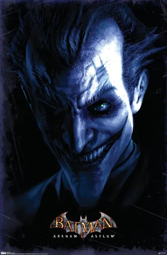 Miniatura 12 de Trends International DC Comics VIdeo Game - Póster de pared de Arkham Asylum - Joker, 14.725 x 22.375 pulgadas, versión enmarcada en negro Versión