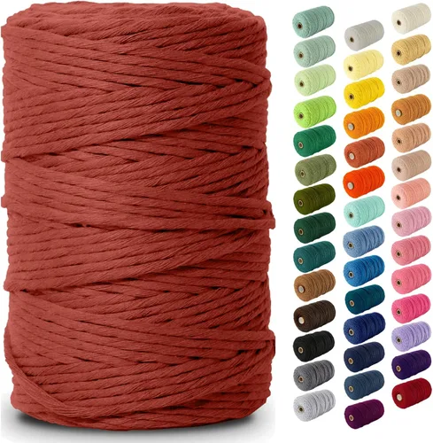 Miniatura 25 de Nook Theory - Cuerda de macramé de 3 mm, 220 yardas de cuerda de algodón, hilo de 4 mm y 5 mm, cuerda para manualidades, perfecta para colgantes