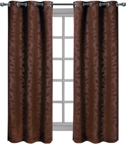 Miniatura 13 de Royal Hotel - Panel de cortina de blackout para ventana Paisley Jacquard, para colgar en arandelas, par de paneles/ juego de 2 paneles.