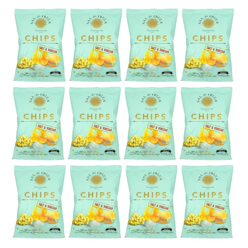 Sal de Ibiza Patatas fritas con sal y vinagre – 1.6 oz (paquete de 12)