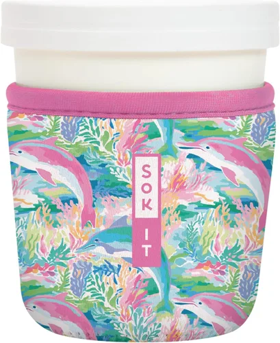 Miniatura 136 de Sok It IceCreamSok - Funda de neopreno aislada (flores abstractas, pintas de helado cónicas)