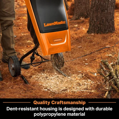 Miniatura 5 de LawnMaster FD1501 trituradora eléctrica de madera 15 amperios, diámetro de corte de 1.5 pulgadas, reducción máxima 10:1