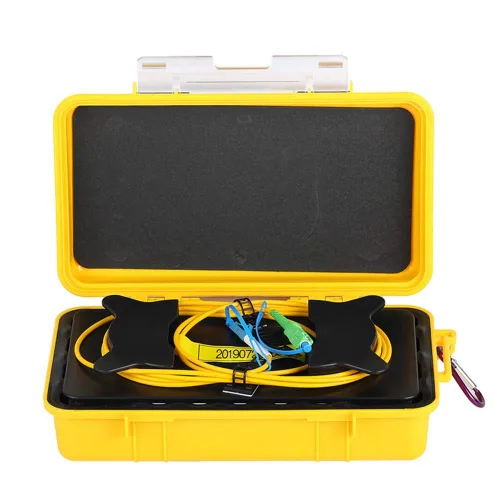 SC/APC de la caja de cable del lanzamiento de OTDR al eliminador monomodo 9/125 de la zona muerta de la fibra óptica del 0.6 mi del LC/UPC G.657A1