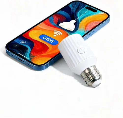 LoraTap Adaptador de enchufe de bombilla inteligente Wi-Fi, voz para Alexa/Google, grupo de aplicaciones Smart Life y temporizador, 60 W máximo,