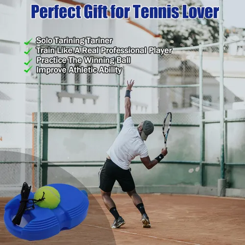 Miniatura 5 de Magicorange - Pelota de tenis para entrenamiento con 6 pelotas de cuerda, equipo de entrenamiento de tenis en solitario para práctica de tenis