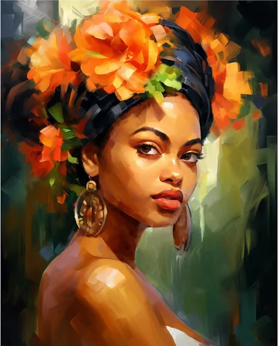Miniatura 38 de Tucocoo Pintura por números para adultos, kits de pintura al óleo digital sobre lienzo con pinceles y pigmento acrílico, hermoso retrato de niña