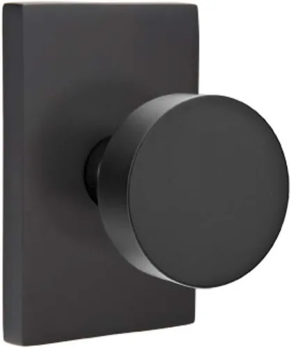 Miniatura 3 de Juego de paso, roseta rectangular moderna, perilla redonda moderna, negro plano Negro (Flat Black)