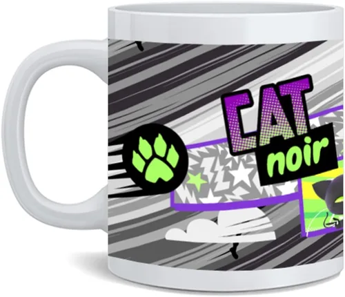Taza de cerámica con logotipo de Miraculous Ladybug and Cat Noir Adrien Agreste Cat Noir, serie de televisión de dibujos animados, película