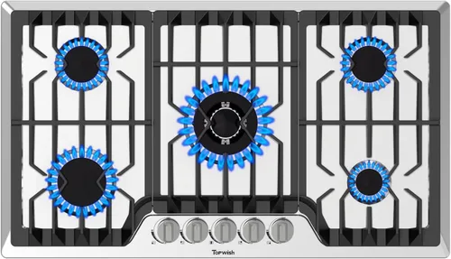 Miniatura 9 de TOPWISH Placa de Cocina de Gas de 12 Pulgadas, Estufa de Gas Integrada Convertible a LPG/NG con 2 Quemadores 18000BTU, Estufa de Propano de Acero