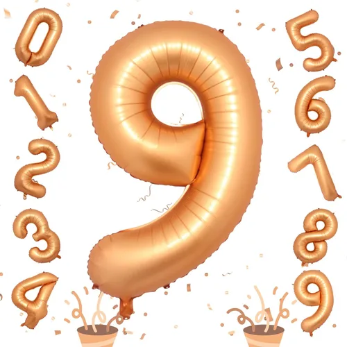 Miniatura 71 de Globos de número azul pastel de 40 pulgadas, globo gigante autoinflable de aluminio número 5 de cumpleaños para niños, globos azul bebé para hombres