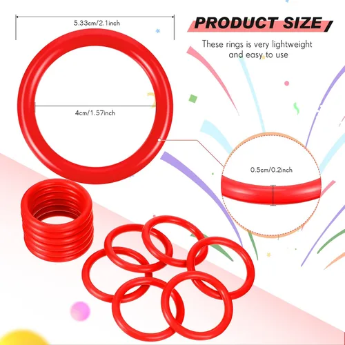 Miniatura 2 de 12 anillos pequeños de lanzamiento de anillos para botellas, anillos de carnaval de plástico de 2.1 pulgadas, aro de lanzamiento de vino, pequeños