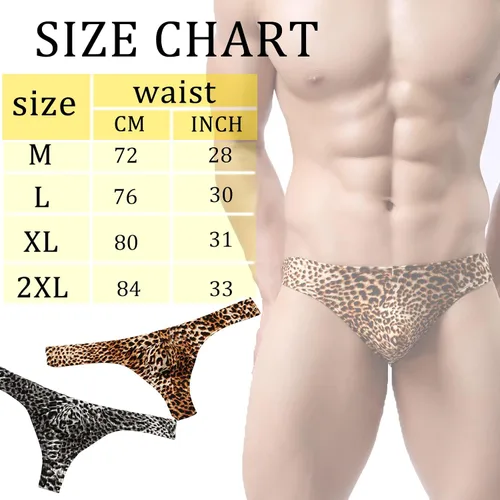 Miniatura 3 de Tanga de leopardo para hombre, bikini de tiro bajo, tanga sexy, ropa