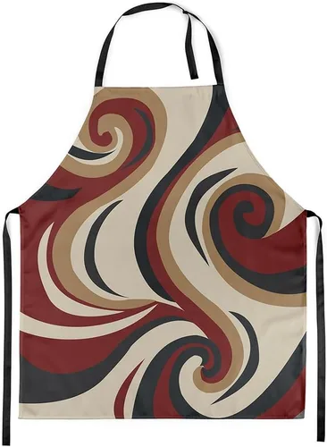 Castle Fairy Delantal de cocina geométrico en espiral, moderno delantal impermeable con rayas simples para adultos (sin bolsillo), 31 x 26 pulgadas