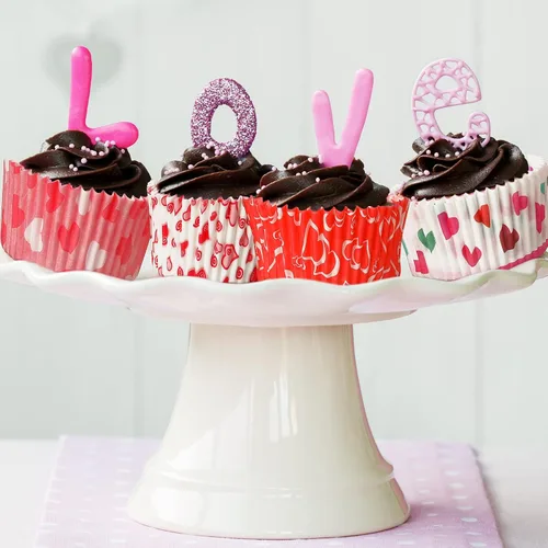 Miniatura 2 de 600 forros para cupcakes para el día de San Valentín, moldes de papel para hornear, papel para manualidades, con patrón de corazón, vasos