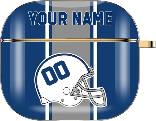 Miniatura 34 de Funda personalizada para casco de fútbol americano con nombre y número para AirPods Pro de 3ª generación Pro 2 (2019 2021 2022) Funda protectora