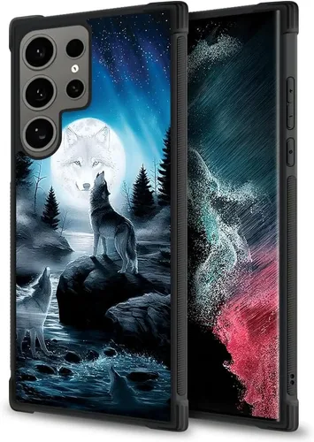 Miniatura 383 de CARLOCA Funda compatible con Samsung Galaxy S22 Ultra, diseño gráfico de Star Howling Wolfs Samsung Galaxy S22 Ultra, diseño gráfico, a prueba