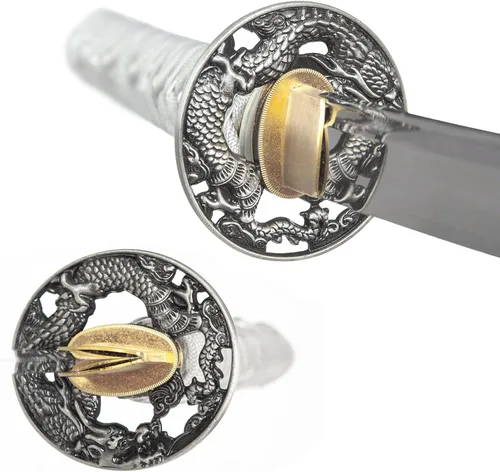 Miniatura 7 de Espada samurái real forjada a mano con acero T10 templado con arcilla, espada Katana de espiga completa afilada, 41 pulgadas