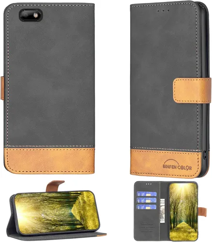 jioeuinly Case Compatible with Celular Kalley Element 5+Plus Phone Case Flip Stand Cover PU Leather BF11 Wallet Case Black