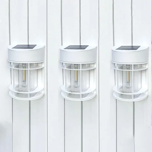 Luces Solares de Valla, 8 Piezas de Luz de Cubierta Alimentadas por Energía Solar, Luces Solares Impermeables para Exteriores Decorativas para