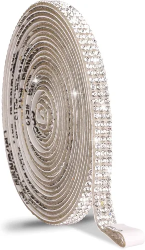 Miniatura 44 de Cinta de cristal autoadhesiva, calcomanías de diamantes de imitación para envoltura de regalos, manualidades, proyectos de decoración, bodas