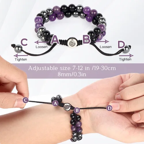 Miniatura 38 de Triple Protection Bracelet - for Protect & Balance - Energy Crystal Handmade Bracelets for Men Women