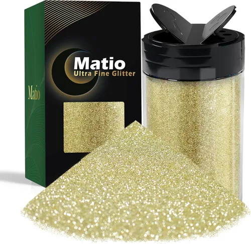 Miniatura 24 de Matio Polvo iridiscente de purpurina ultra fina, 7.76 onzas/7.76 oz verde esmeralda para manualidades, copos de lentejuelas metálicas de 1/128