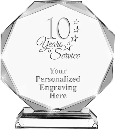 Miniatura 34 de Premio de cristal personalizado de 6.75 pulgadas con grabado - Premios de trofeos personalizados