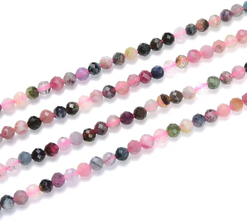 Miniatura 22 de Adabele Cuentas redondas facetadas pequeñas de 0.118 in con piedras preciosas de amazonita azul natural de 15 pulgadas