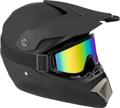 Miniatura 3 de CARTMAN Casco de motocross para adultos, motocross, ATV, todoterreno, casco de motocicleta de cara completa, aprobado por DOT, negro mate y azul