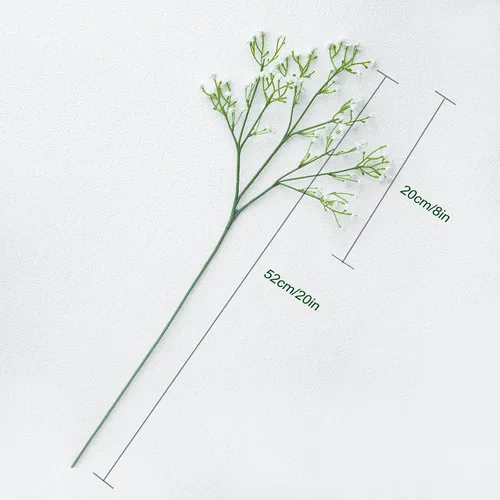 Miniatura 5 de Ramo de flores artificiales de gypsophila blanca con 12 tallos de flores de tacto real para bodas, fiestas, coronas, arreglos florales, decoración