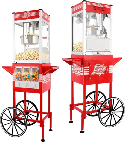 Miniatura 11 de Máquina de palomitas de maíz de 12 onzas (rojo) - Máquina de palomitas de maíz para encimera, 3 interruptores fáciles, hace hasta 48-60 tazas
