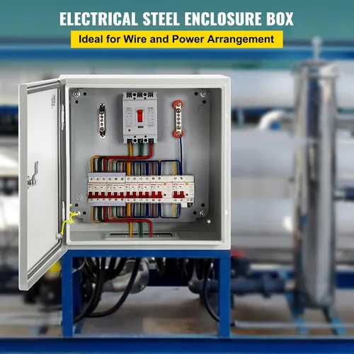 Miniatura 2 de VEVOR NEMA - Caja de acero de 16 x 16 x 6'', caja eléctrica de acero NEMA 4X, IP66 impermeable y a prueba de polvo, caja de conexiones eléctricas