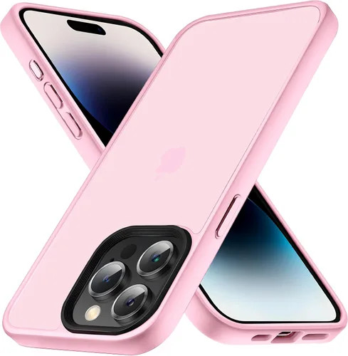 Miniatura 11 de Yriklso Funda para iPhone 11 Pro Max, protección contra caídas de grado militar, carcasa trasera dura translúcida - rosa esmerilado