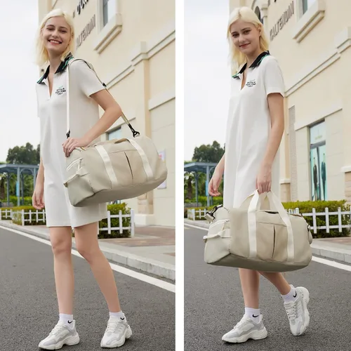 Miniatura 6 de ZGWJ Bolsa de viaje con relleno de hombro, impermeable, para mujeres y hombres, para natación, deportes, viajes, gimnasio, bolsa plegable