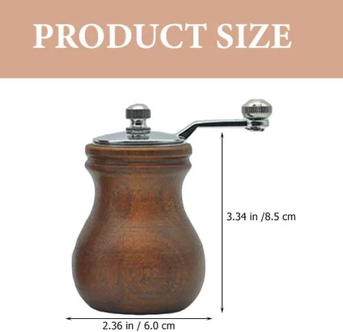Miniatura 2 de Molinillo de pimienta manual de madera con núcleo de molienda de cerámica y mango ergonómico de manivela para moler pimienta y sal herramienta