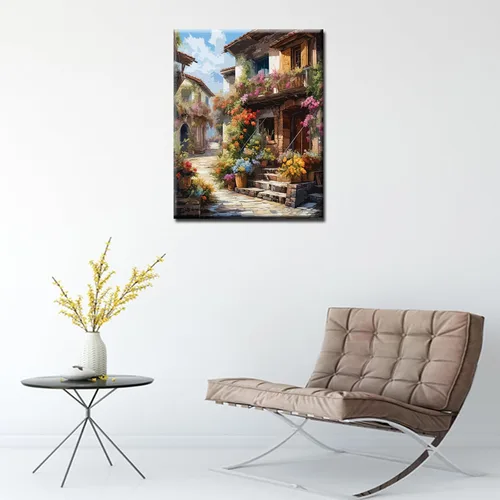 Miniatura 3 de Tucocoo Pintura de paisajes para casa por números para adultos, principiantes, niños, montaña, natural, kit de pintura al óleo, manualidades