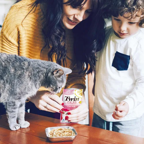 Miniatura 4 de INABA Paquetes Dobles para Gatos, Bolsa de Guarnición/Aderezo, 1.4 Onzas por Porción, 16 Porciones, Receta de Atún y Pollo en Caldo de Atún