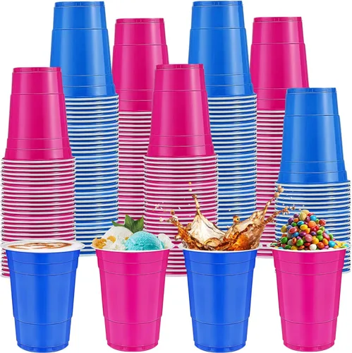 Miniatura 19 de 120 piezas 16 onzas Vasos de plástico amarillos para Acción de Gracias Vasos desechables de plástico amarillos Vasos de fiesta para beber