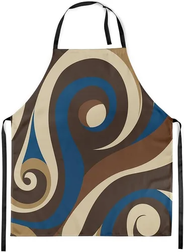 Miniatura 38 de Castle Fairy Delantal de cocina geométrico en espiral, moderno delantal impermeable con rayas simples para adultos (sin bolsillo), 31 x 26 pulgadas